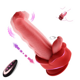 Pureros Realistic Tongue Thrusting Heating Fantasy Dildo With Suction Cup