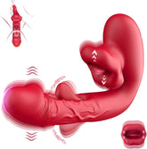 Pureros Rose Muncher 3-in-1 G Spot Vibrator Dildo with 10 Flapping & Vibrating & Licking Biting Modes