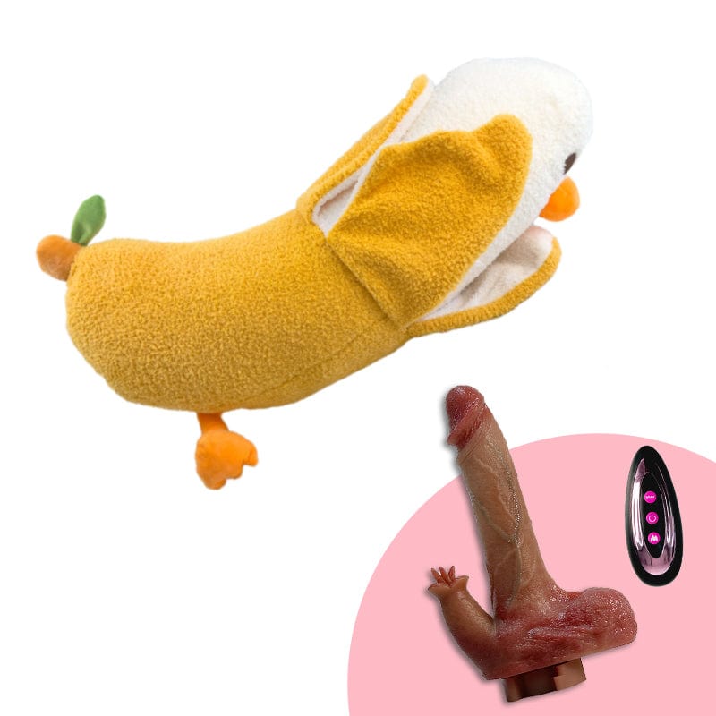 Pureros Plush Dildo Machine Thrusting Licking Dildo Machine Sex Toy With Remote Control