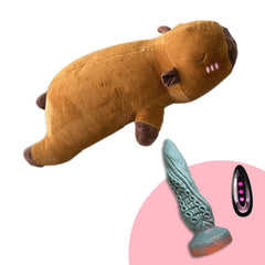 Pureros Plush Dildo Machine Thrusting Licking Dildo Machine Sex Toy With Remote Control