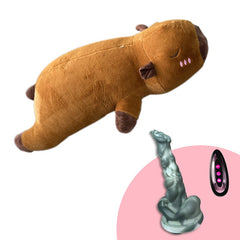 Pureros Plush Dildo Machine Thrusting Licking Dildo Machine Sex Toy With Remote Control