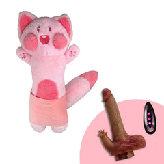 Pureros Plush Dildo Machine Thrusting Licking Dildo Machine Sex Toy With Remote Control