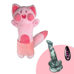 Pureros Plush Dildo Machine Thrusting Licking Dildo Machine Sex Toy With Remote Control