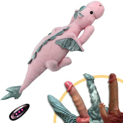 Pureros Plush Dildo Machine Thrusting Licking Dildo Machine Sex Toy With Remote Control